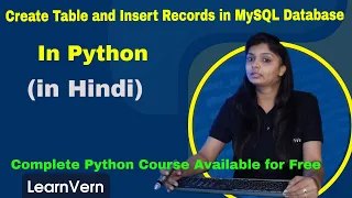 How to Create Table and Insert Records in MySQL Database in Python s in Hindi LearnVern