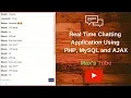 Create a Real Time Chatting Application with PHP MySQL and Ajax Max s Tube