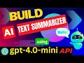 AI Text Summarizer in Python Simple GUI with Tkinter OpenAI