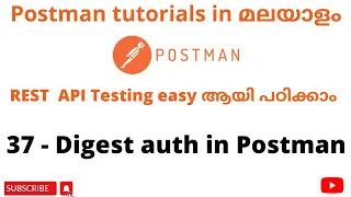 Digest Auth in Postman API Testing Tutorials REST API Testing Postman API Testing Malayalam