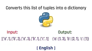 Converts this list of tuples into a dictionary Python English Tutorial 2023