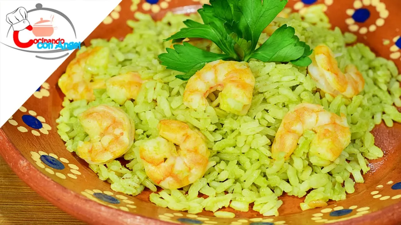 Arroz Verde con Camarones PERFECTO