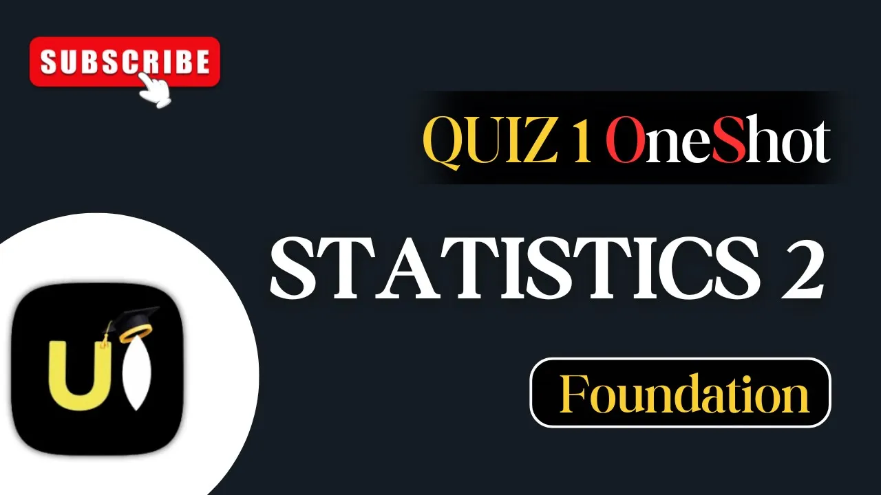 Complete Statistics 2 One Shot for QUIZ 1 | IIT Madras BS Degree | Fastrack Revision Series