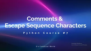 Python Course Comments Escape Sequence Characters
