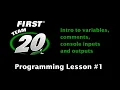 Team 20 Programming - 2021 Java Lesson 1