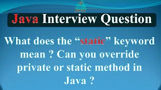 What does the static keyword mean Can you override private or static method in java
