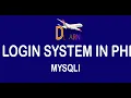 LOGIN AND LOGOUT SYSTEM IN PHP