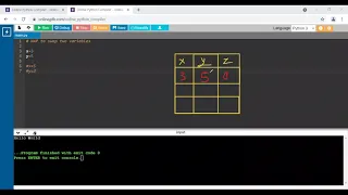 WAP - Program to swap two variables using third variable in Python