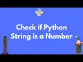 How to check if a Python string is a number - float or int