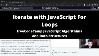 Iterate with JavaScript For Loops Basic JavaScript freeCodeCamp tutorial