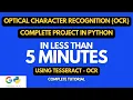 OCR Python Project Tutorial OCR Python Tesseract Machine Learning Project Computer Vision