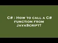 C How to call a C function from JavaScript