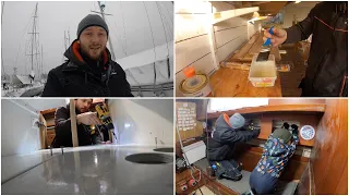 Snowbird Ep22 Lot of varnishing painting and installation DIY sailboat refit Hallberg Rassy Rasmus