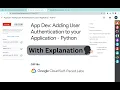 App Dev Adding User Authentication to your Application - Python quick