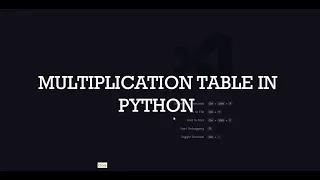 Creating multiplication table in python
