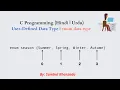C Programming User-defined Data Types enum data type example Part 9 Sumbul Khanzada