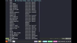Analyzing data in the terminal with vim and byobu Works for R python Stata julia and others