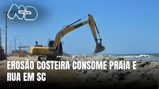Avanço do mar preocupa cidades do litoral norte de Santa Catarina