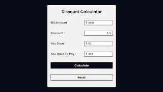 Discount Calculator using HTML CSS JavaScript ZonetoCode