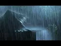 Goodbye Insomnia with Heavy Rain & Thunder Growls on a Stale Tin Roof in Foggy Murky Forest at Night