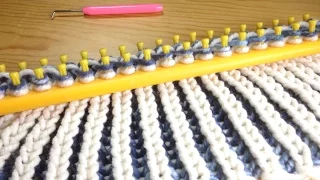 How to Loom Knit a Bicolor Brioche Stitch Scarf Tutorial DIY Tutorial