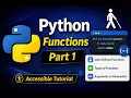 Python Lecture 17 Python User Defined Functions Arguments vs Parameters explained with NVDA