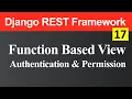 Authentication and Permission in Function Based View in Django REST Framework Hindi