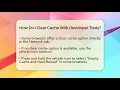 How Do I Clear Cache With Developer Tools - Learn As An Adult