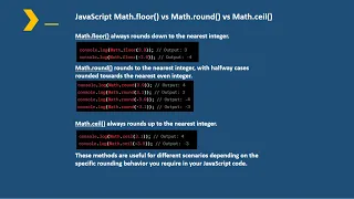 JavaScript Math floor vs Math round vs Math ceil