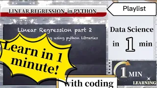 Learn Simple Linear Regression in 1 Minute Part 2 - Implement using Python