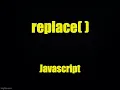 Js 2022 replace String Method in Javascript