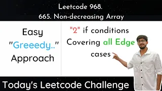 Leetcode 665 Non-decreasing Array Very Easy Hindi