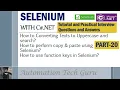 PART 20 Selenium with C NET Tutorial and Practical Interview Questions and Answers Live Project
