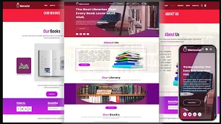How To Make Book Store Website Design Multiple Pages - HTML CSS JavaScript