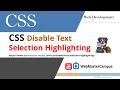 CSS Disable Text Selection Highlighting