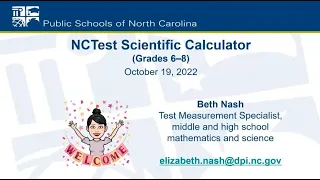 NCTest Embedded Scientific Calculator Webinar for Middle School Math Teachers