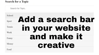 How to create a search bar with javascript Search list or filter list