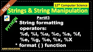 12th Computer Science Chapter 8 Strings and String Manipulation English Medium Part 3