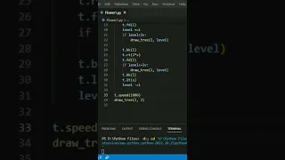 Draw tree using turtle python