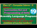 12th Comp Sci Paper-II Chapter-2 8085 Assembly Language Programs Introduction First few ALP