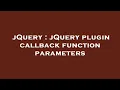 jQuery jQuery plugin callback function parameters