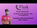 Creating A Text Analyzer App in Flask Part1 Web Development With Python Flask Tutorial