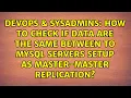 How to check if data are the same between to Mysql servers setup as master-master replication