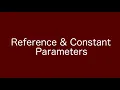 Reference Constant Parameters