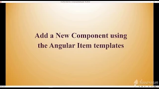 Add a new Component using Angular Template