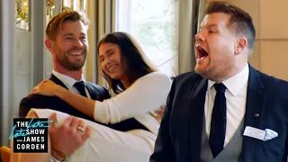 chris hemsworth v james corden battle of the waiters latelatelondon