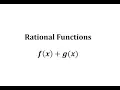 Function Arithmetic Add f x g x with Rational Functions