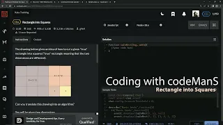 Learn JavaScript Codewars 6 kyu Season 2 - Rectangle into Squares
