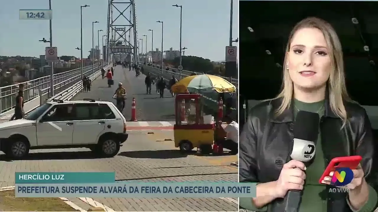 Prefeitura de Florianópolis suspende alvará de funcionamento da feira na cabeceira da Ponte Hercílio Luz