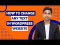 How to Change Any Text In WordPress Website How to Replace Text In wordpress website Solo it BD